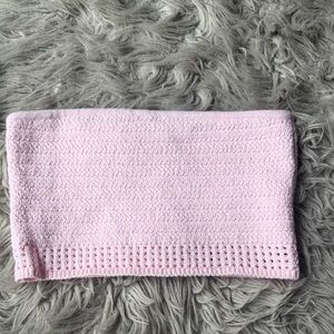 Garage Pink Sweater Knit Tube Top